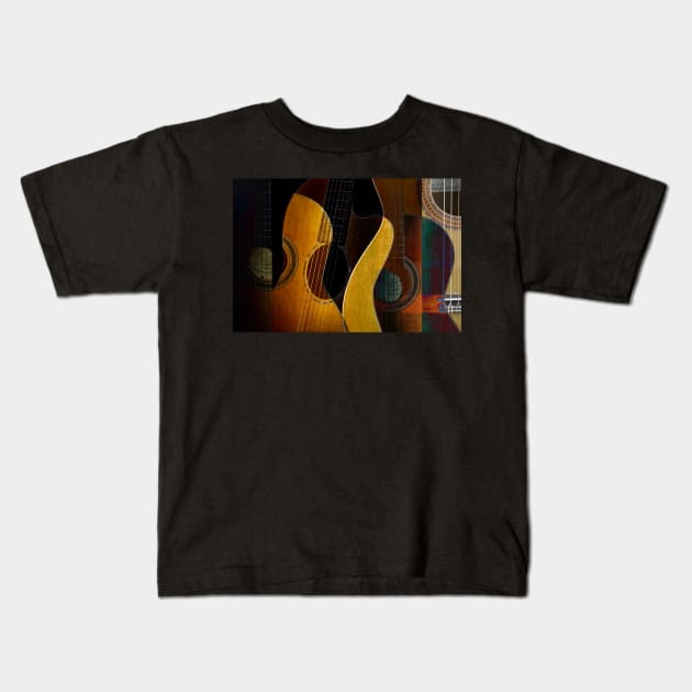 Abstract Guitars Kids T-Shirt by JimDeFazioPhotography